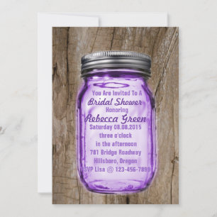 Bartholz Rustic Mason Jar Country Brautparty Einladung