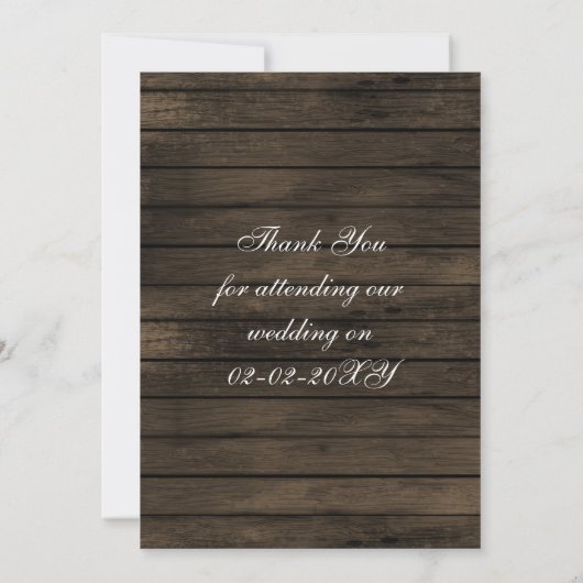 Bartholz Rustic Pflaume Hochzeit im Herbst Danke (Rückseite)