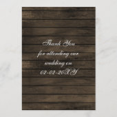 Bartholz Rustic Pflaume Hochzeit im Herbst Danke (Rückseite)