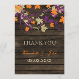 Bartholz Rustic Pflaume Hochzeit im Herbst Danke