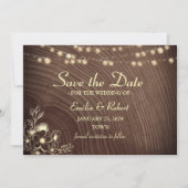 Bartholz Rustikale Hochzeit Save The Date (Vorderseite)