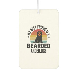 Barthund Collie Vintage Sonnenuntergang Hunde Lieb Autolufterfrischer