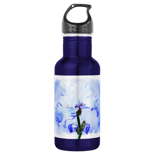 Barti - blau und weiß edelstahlflasche (Vorderseite)