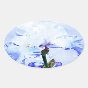 Barti - blau und weiß ovaler aufkleber