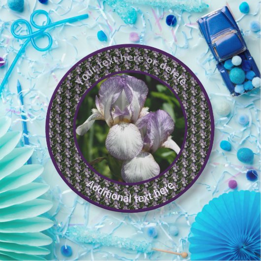 Barti-Iris-Blume Personalisiertes Party Pappteller (Party)