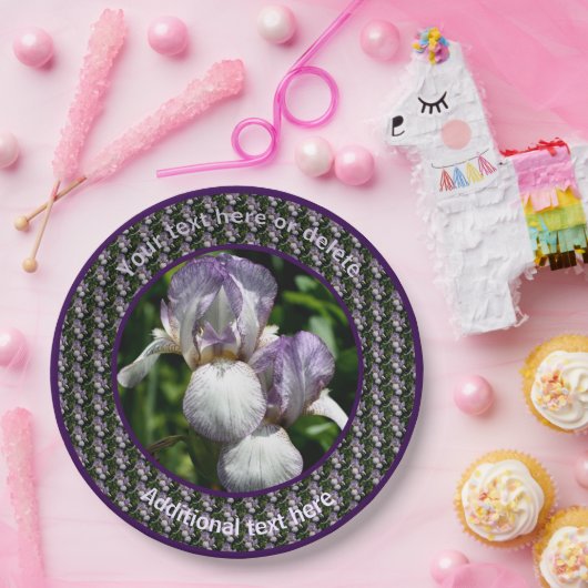 Barti-Iris-Blume Personalisiertes Party Pappteller (Party)