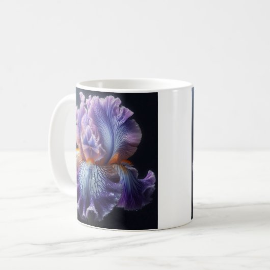 Barti Iris floral Lila und blau Kaffeetasse (Vorderseite Links)