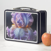 Barti Iris floral Lila und blau Metall Brotdose (Beispiel)