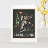 Bartig Hund Karte (Gelbe Blume)