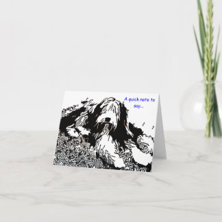 Bärtige Collie-Anmerkungs-Karte Karte