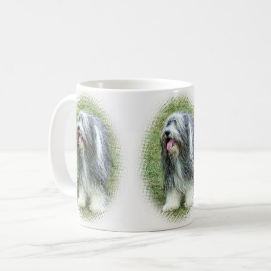 Bärtige Collie-Tasse Kaffeetasse (Vorderseite Links)