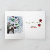 Bärtige Collie-Weihnachtsgeschenke Feiertagskarte (Innenseite)