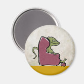 bärtige Drache in einem bequemen Stuhl Magnet (Vorderseite/Rückseite)