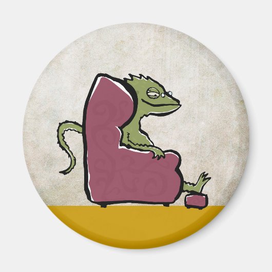 bärtige Drache in einem bequemen Stuhl Magnet (Vorne)