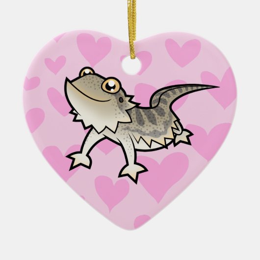 Bärtige Drache-/Rankin Drache-Liebe Keramikornament (Vorne)