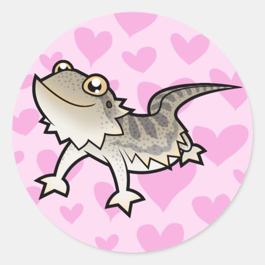 Bärtige Drache-/Rankin Drache-Liebe Runder Aufkleber (Vorderseite)