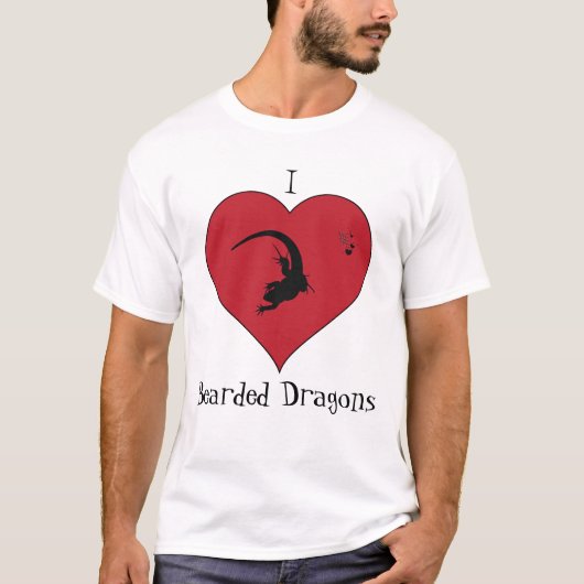 Bärtige Drachen I <3 T-Shirt (Vorderseite)