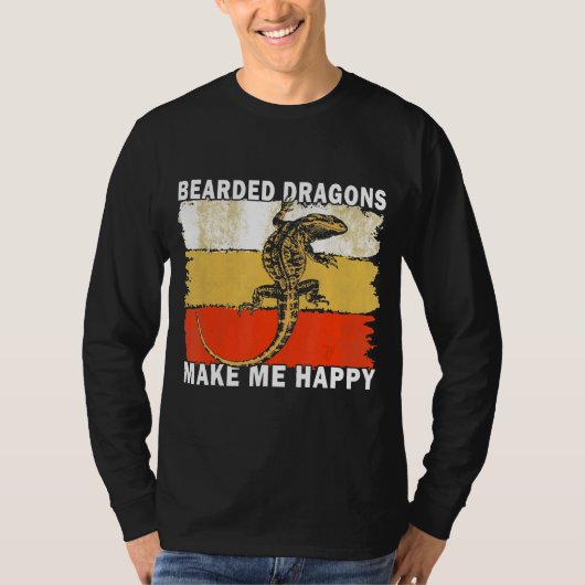 Bärtige Drachen machen mich glücklich T-Shirt (Vorderseite)
