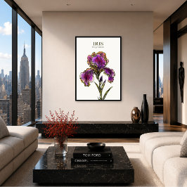 Bärtige Iris Botanischer Kunstdruck Poster