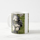 Bärtiger Collie auf der LaufTasse Kaffeetasse (Vorderseite Links)