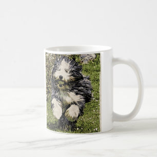 Bärtiger Collie auf der LaufTasse Kaffeetasse