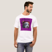 Bärtiger Collie mit Rosa T-Shirt (Vorne ganz)