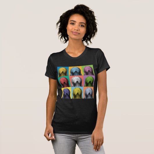 Bärtiger Collie Pop-Kunst T - Shirt (Vorne ganz)