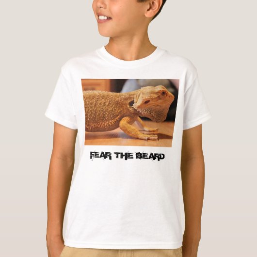 bärtiger Drache "beardie" "FURCHT DER BART" T-Shirt (Vorderseite)