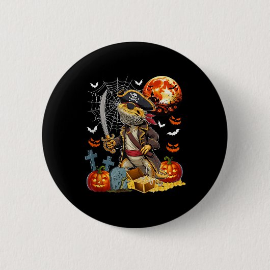 Bärtiger Drache Cosplay Pirat Halloween Geschnitzt Button (Vorderseite)