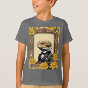 Bärtiger Drache in einem Smoking gerahmt T-Shirt