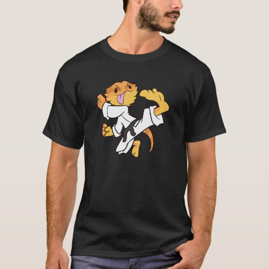 Bärtiger Drache Karate Samurai Echse Bärtiger Drag T-Shirt (Vorderseite)