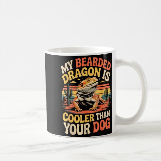Bärtiger Drache Kühler Reptil Tier Beardie Bart Kaffeetasse (Rechts)