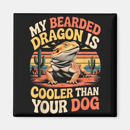 Bärtiger Drache Kühler Reptil Tier Beardie Bart Magnet (Vorne)