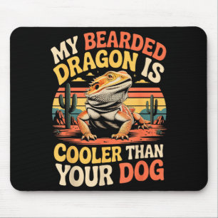 Bärtiger Drache Kühler Reptil Tier Beardie Bart Mousepad
