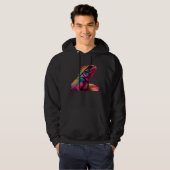 Bärtiger Drache Pogona Echse Vaporwave Hoodie (Vorne ganz)