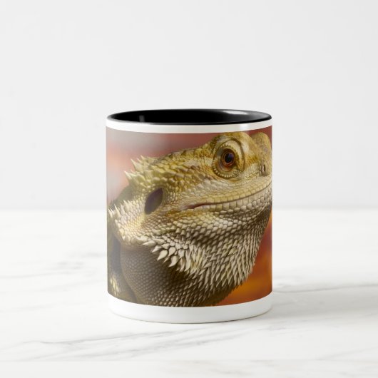 Bärtiger Drache (Pogona Vitticeps) auf Zweifarbige Tasse (Mittel)