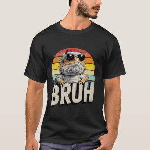 Bärtiger Drache Santa Weihnachten Bruh Retro-Echse T-Shirt