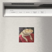 Bärtiger Drache Schwarz und Rot Kariert Magnet (In Situ (Geschirrspüler))