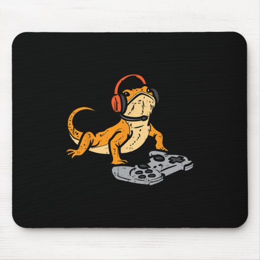 Bärtiger Drache Videospiel Lustiger Gamer Tier Män Mousepad (Vorne)