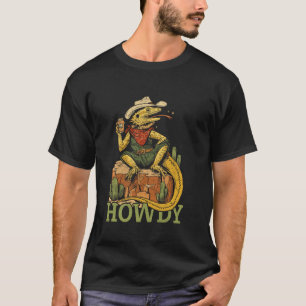 Bärtiger Drachen Cowboy Howdy Vintage Style Eidech T-Shirt
