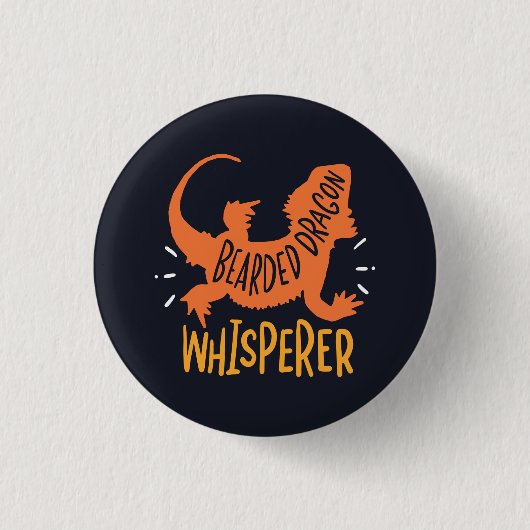Bärtiger Drachenflüsterer lustig Button (Vorderseite)