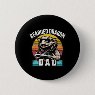 Bärtiger Drachenvater Vintage-Videospiel-Echse Rep Button