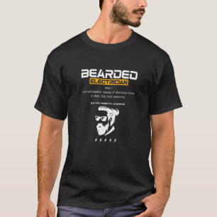 Bärtiger Elektriker Definition Stromleitungsmonteu T-Shirt