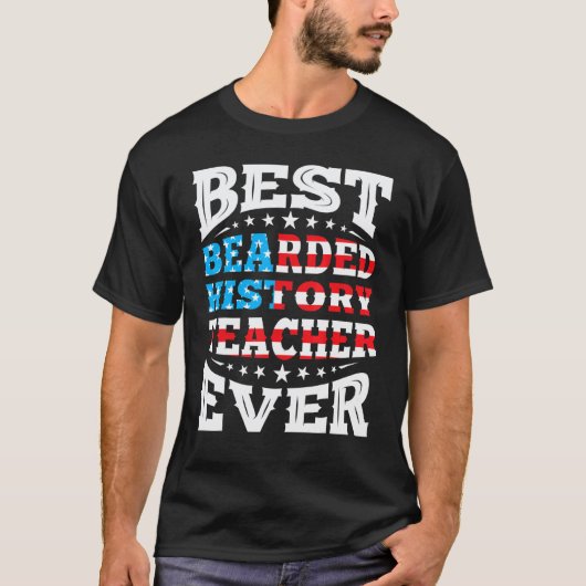 Bärtiger Geschichtslehrer 4. Juli USA Ame T-Shirt (Vorderseite)