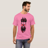 Bärtiger Hipster-Sterbekopf mit Brillenbart T-Shirt (Vorne ganz)