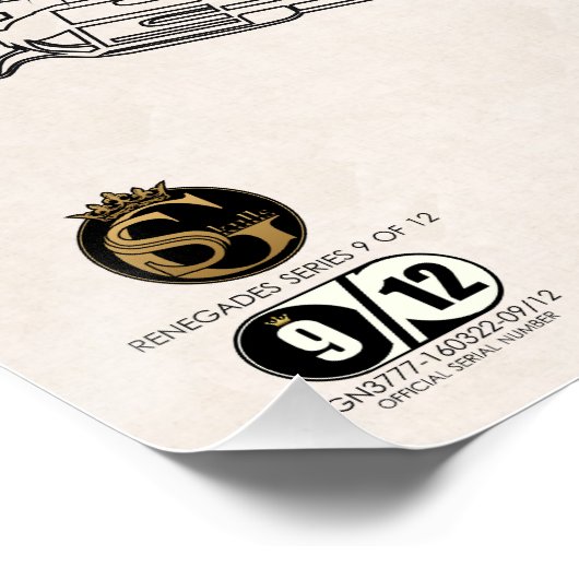 Bärtiger Hipster-Totenkopf Poster (Ecke)