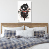 Bärtiger Hipster-Totenkopf und Schnurrbart Leinwanddruck (Insitu (Schlafzimmer))