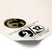 Bärtiger Hipster-Totenkopf und Schnurrbart Poster (Ecke)