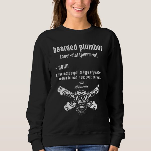 bärtiger Klempner Substantiv Definition Klempnerei Sweatshirt (Vorderseite)