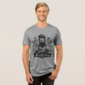Bärtiger Mann Kochen T-Shirt Tri-Blend Shirt (Vorderseite voll)